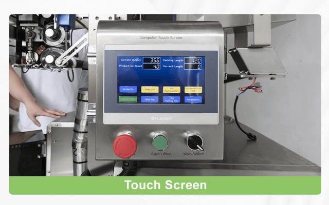 1.Touch ScreenPLC intelligent control touch screen,Can adjust the temperature, packagesize and package weight.jpg